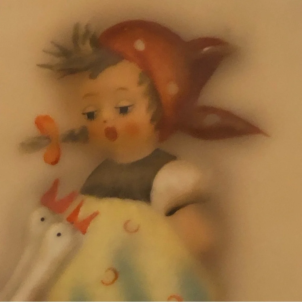 Goebel Hummel 1974 Decorative Plate Girl with Geese Porcelain Bas Relief - Picture 10 of 15